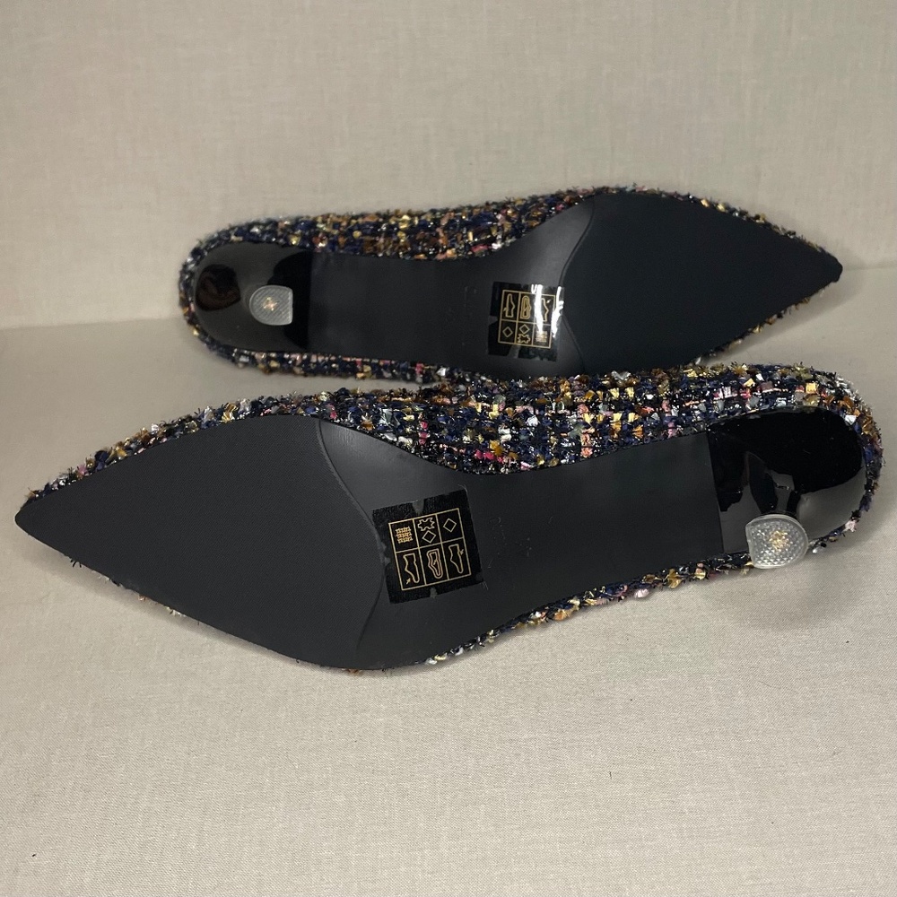 C. Paravano Multicolor Tweed Pointed Toe Heels w/ Crystal Buckle EU 41 (US 10) - Picture 12 of 16